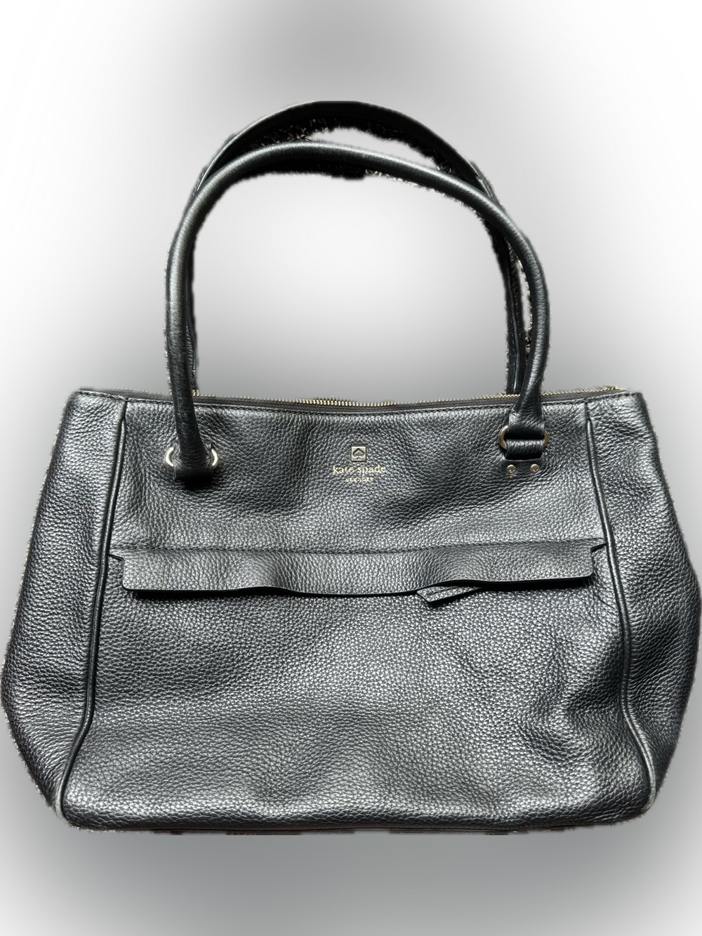 kate spade Black Pebbled Leather Double-Handle Tote